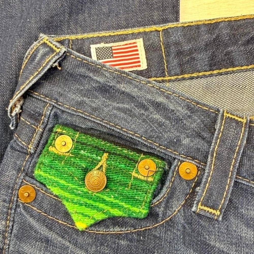 True Religion Billy Baja Jeans 26 Low Rise Bootcut Flap Pocket Y2K USA - Picture 7 of 8